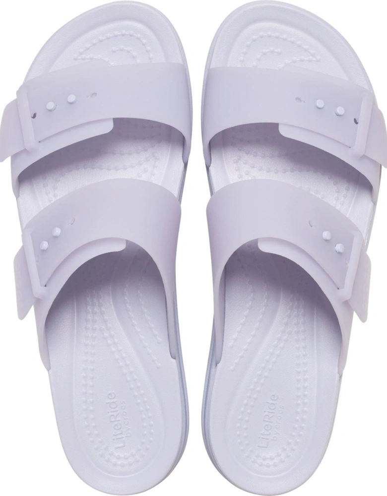 Brooklyn Buckle Low Wedge Women's Purple Moon Sandals