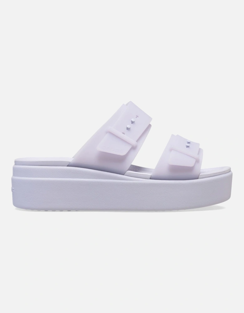 Brooklyn Buckle Low Wedge Women's Purple Moon Sandals