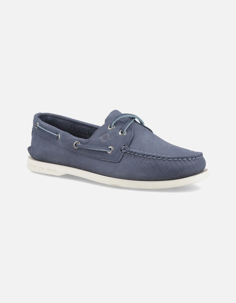 Sperry Authentic 2 Eye Leather Men's Dark Blue Boat Shoes