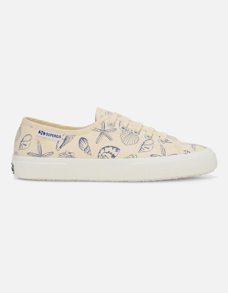3750 Seashells Print Cotton Women's Beige Trainers