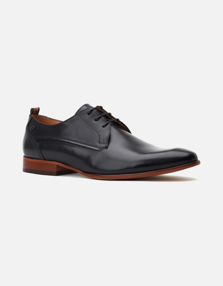 London Gambino Excel Leather Men's Black Lace-Up Shoes