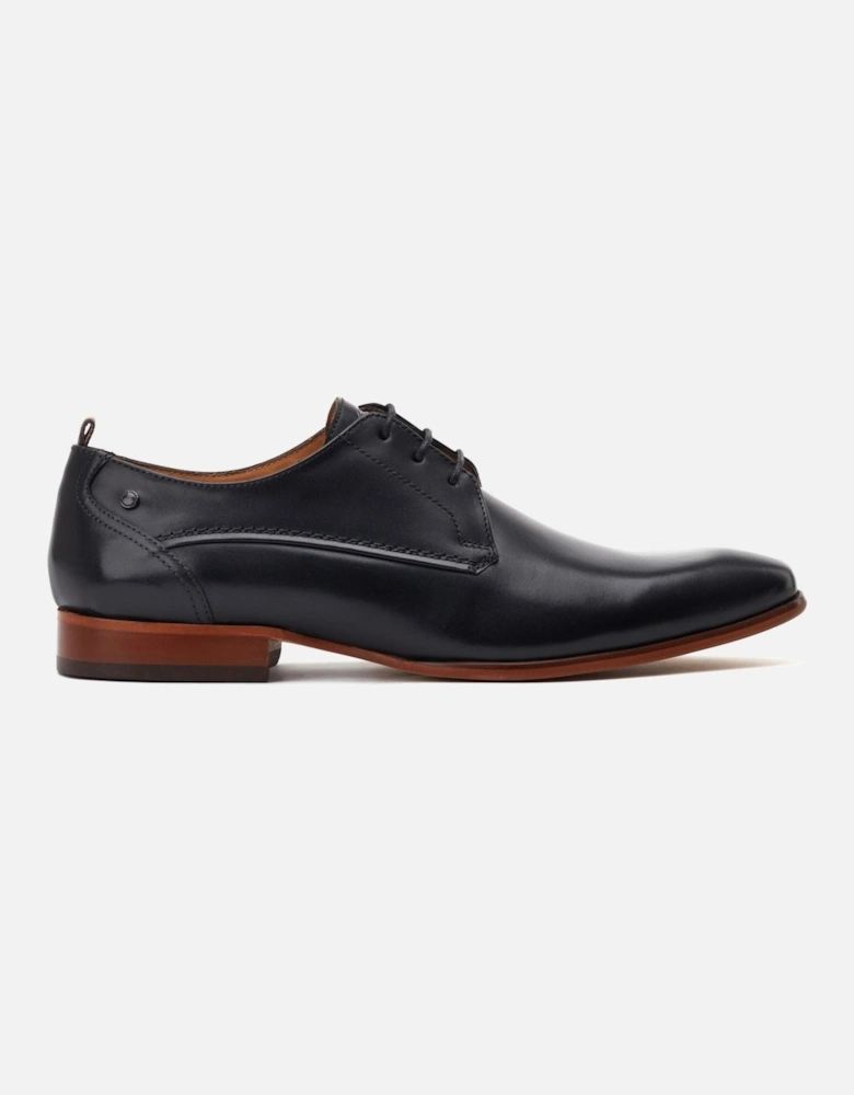 London Gambino Excel Leather Men's Black Lace-Up Shoes