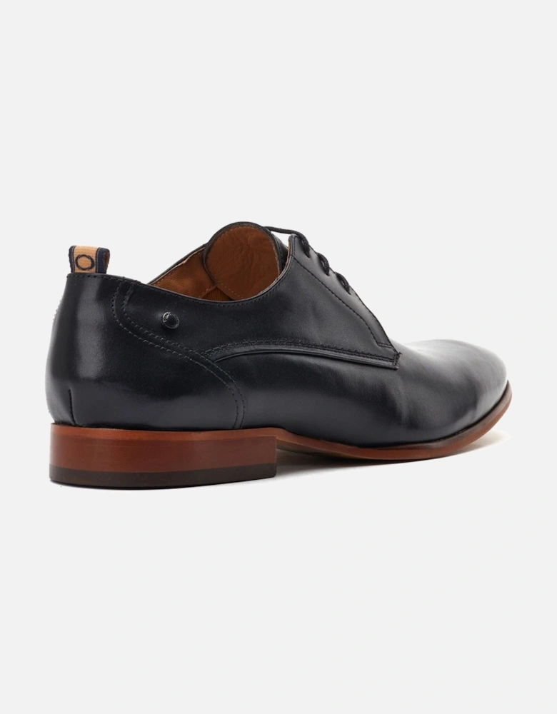 London Gambino Excel Leather Men's Black Lace-Up Shoes