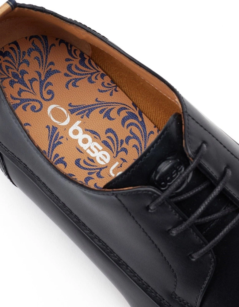 London Gambino Excel Leather Men's Black Lace-Up Shoes