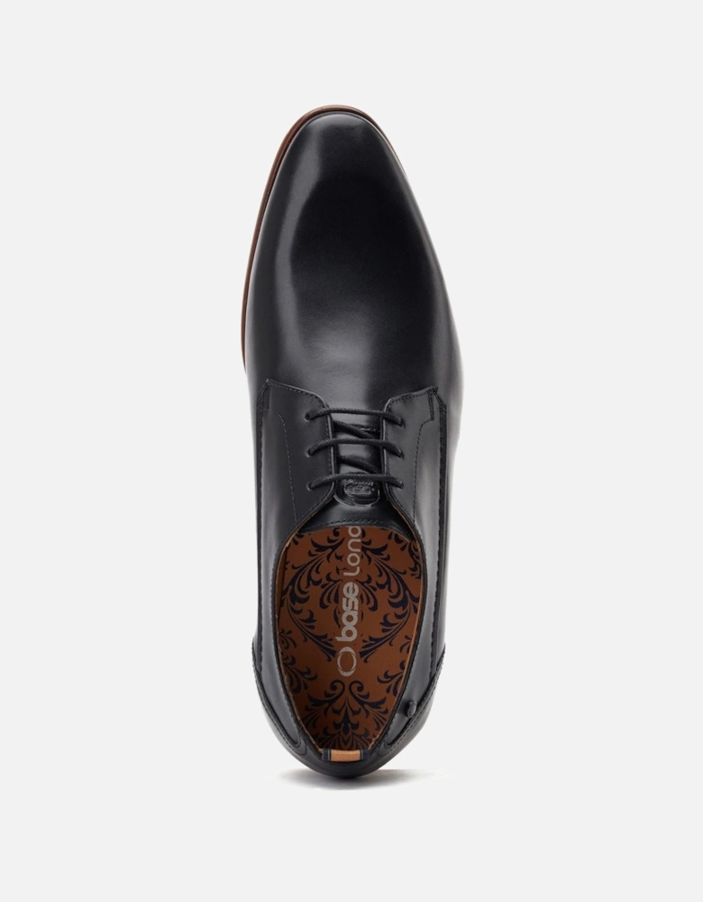 London Gambino Excel Leather Men's Black Lace-Up Shoes