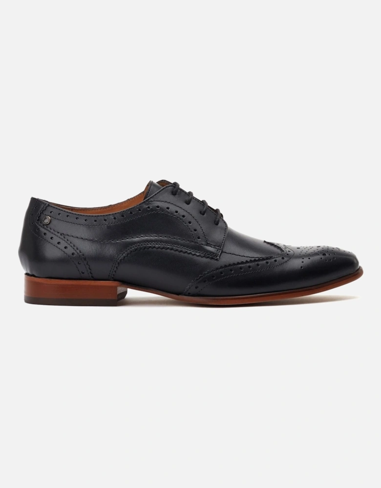 London Barbera Excel Leather Men's Black Brogues Shoes
