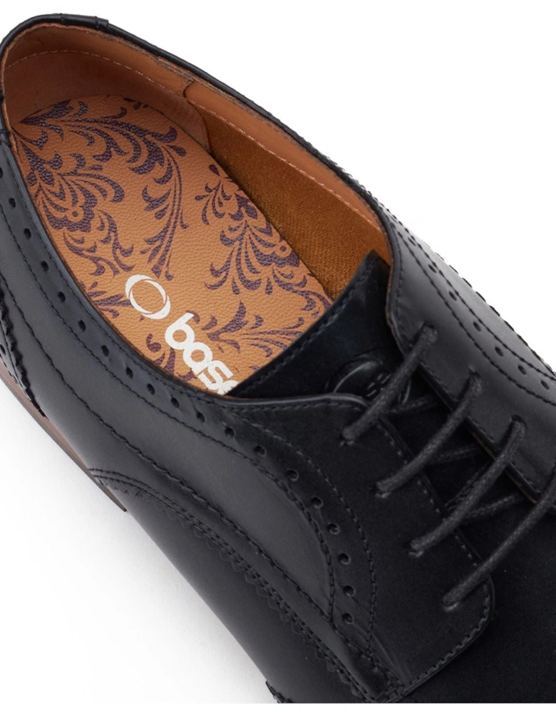London Barbera Excel Leather Men's Black Brogues Shoes