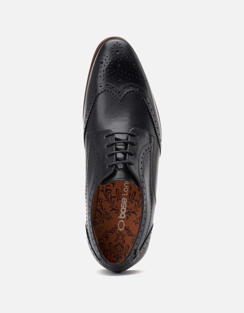 London Barbera Excel Leather Men's Black Brogues Shoes