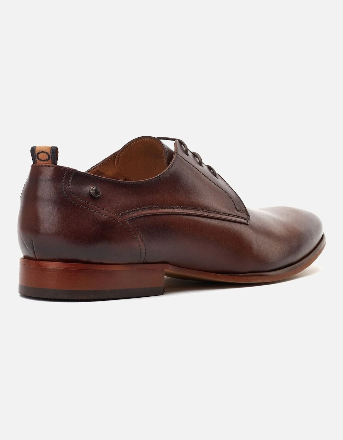 London Gambino Excel Leather Men's Burnt Brown Lace-Up Shoes