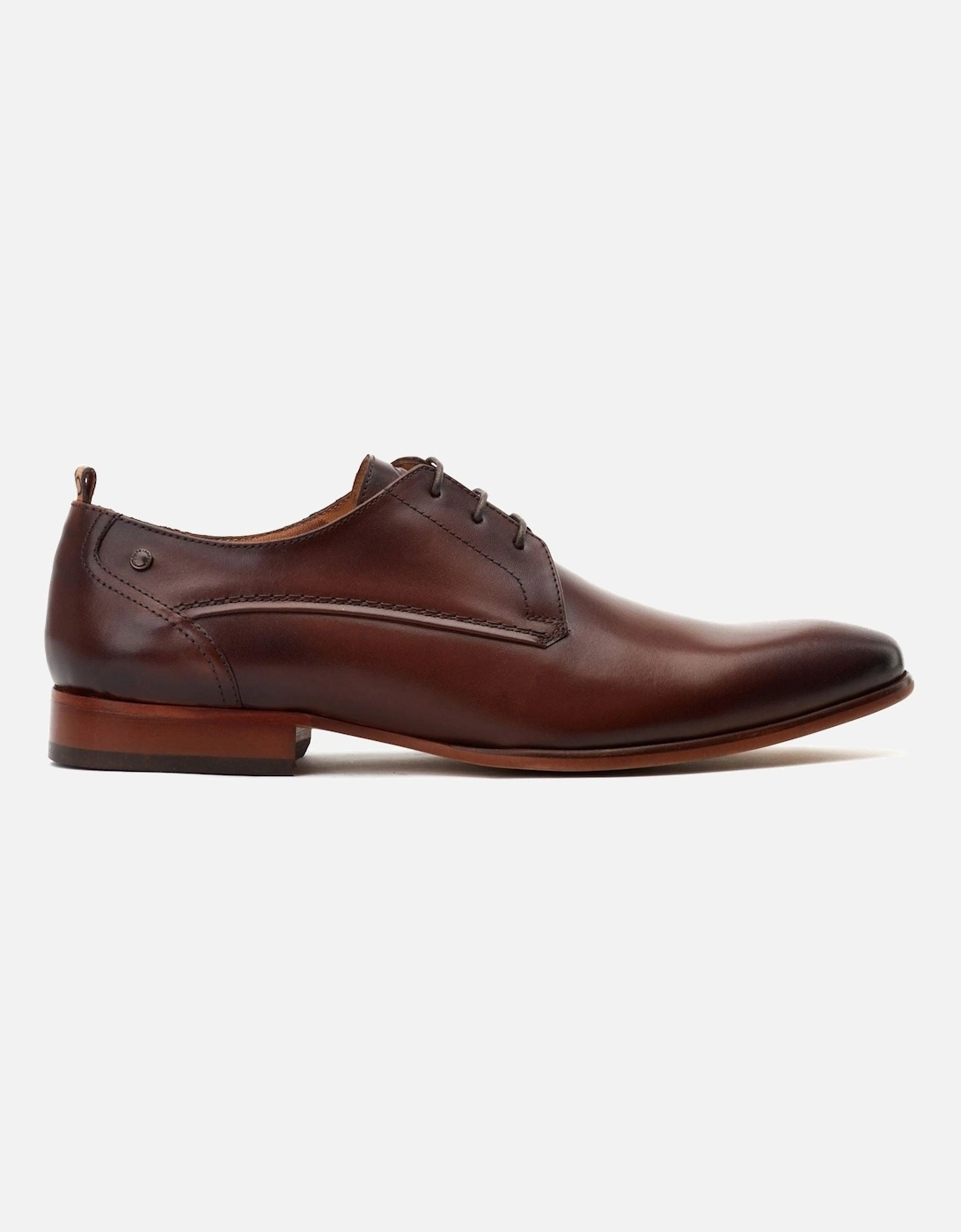 London Gambino Excel Leather Men's Burnt Brown Lace-Up Shoes