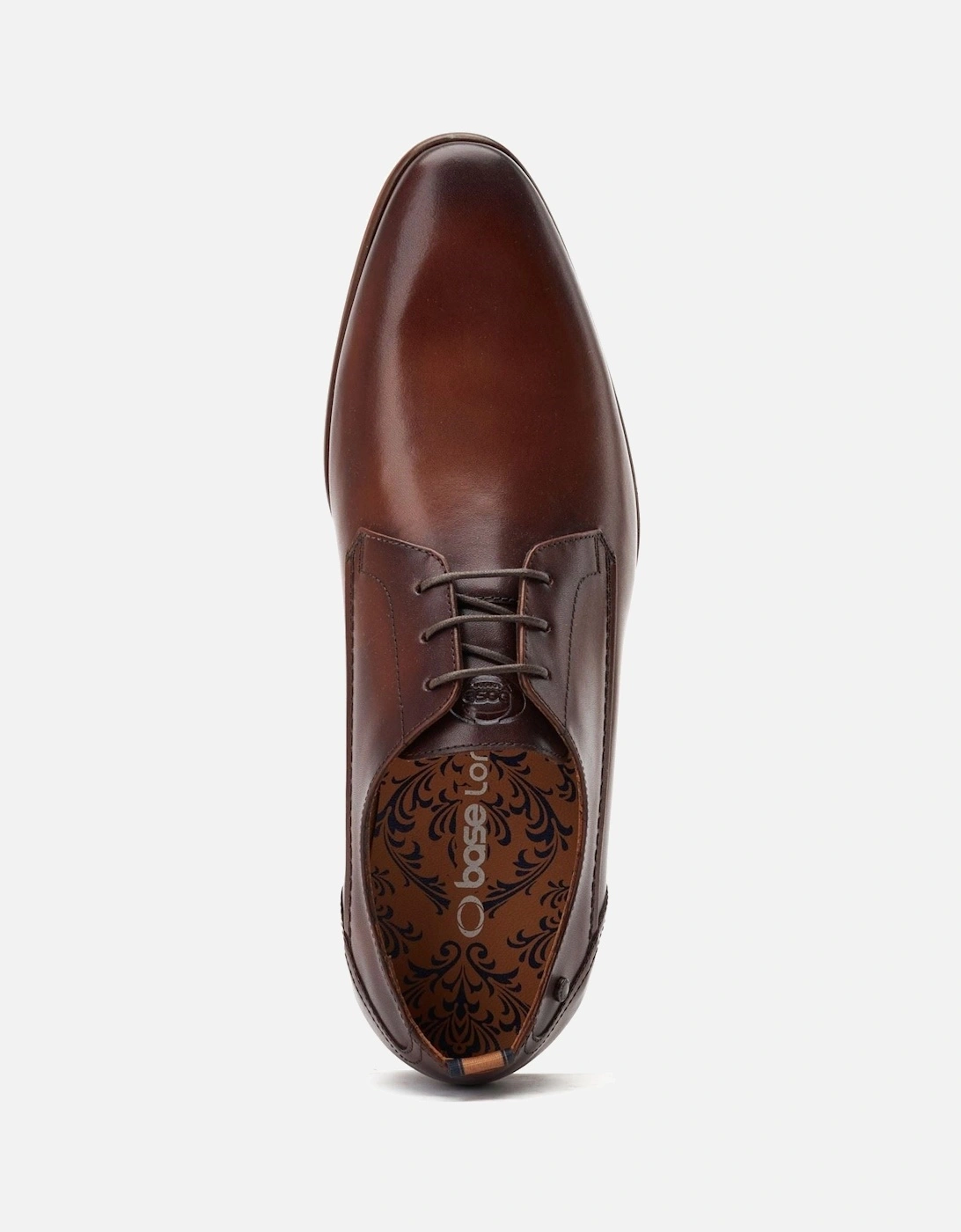London Gambino Excel Leather Men's Burnt Brown Lace-Up Shoes