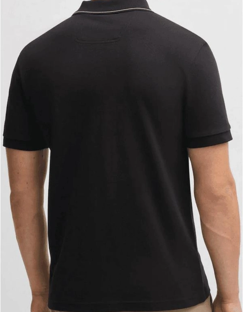 Paule Embroidered Logo Black Polo Shirt