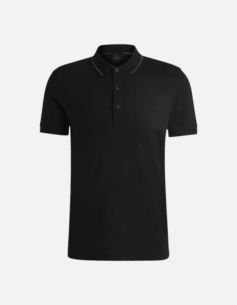 Paule Embroidered Logo Black Polo Shirt