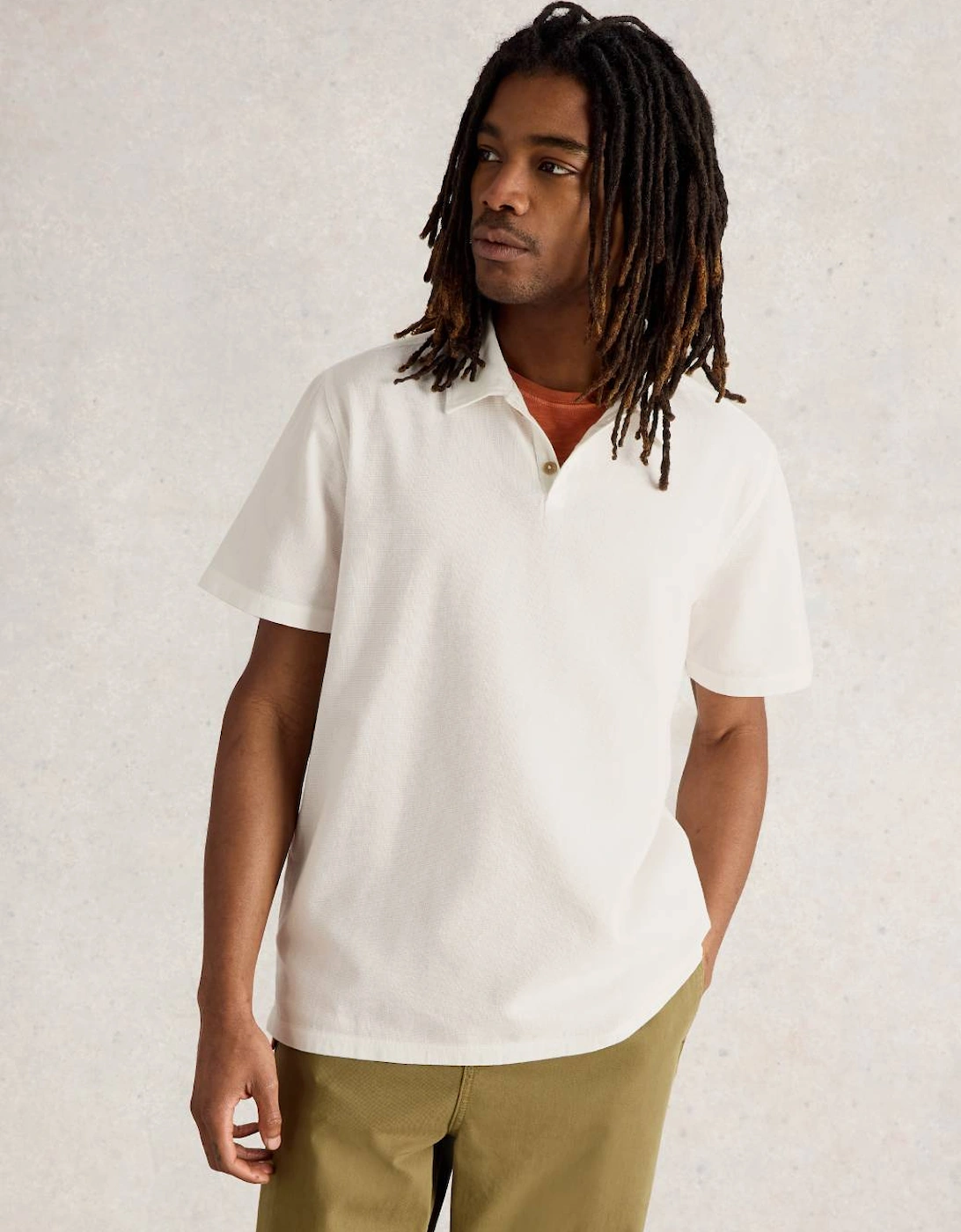 Men's Anderby Woven Polo Natural White, 7 of 6