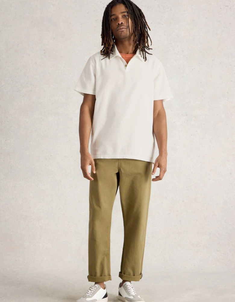 Men's Anderby Woven Polo Natural White