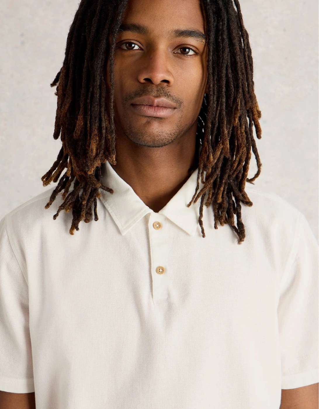 Men's Anderby Woven Polo Natural White