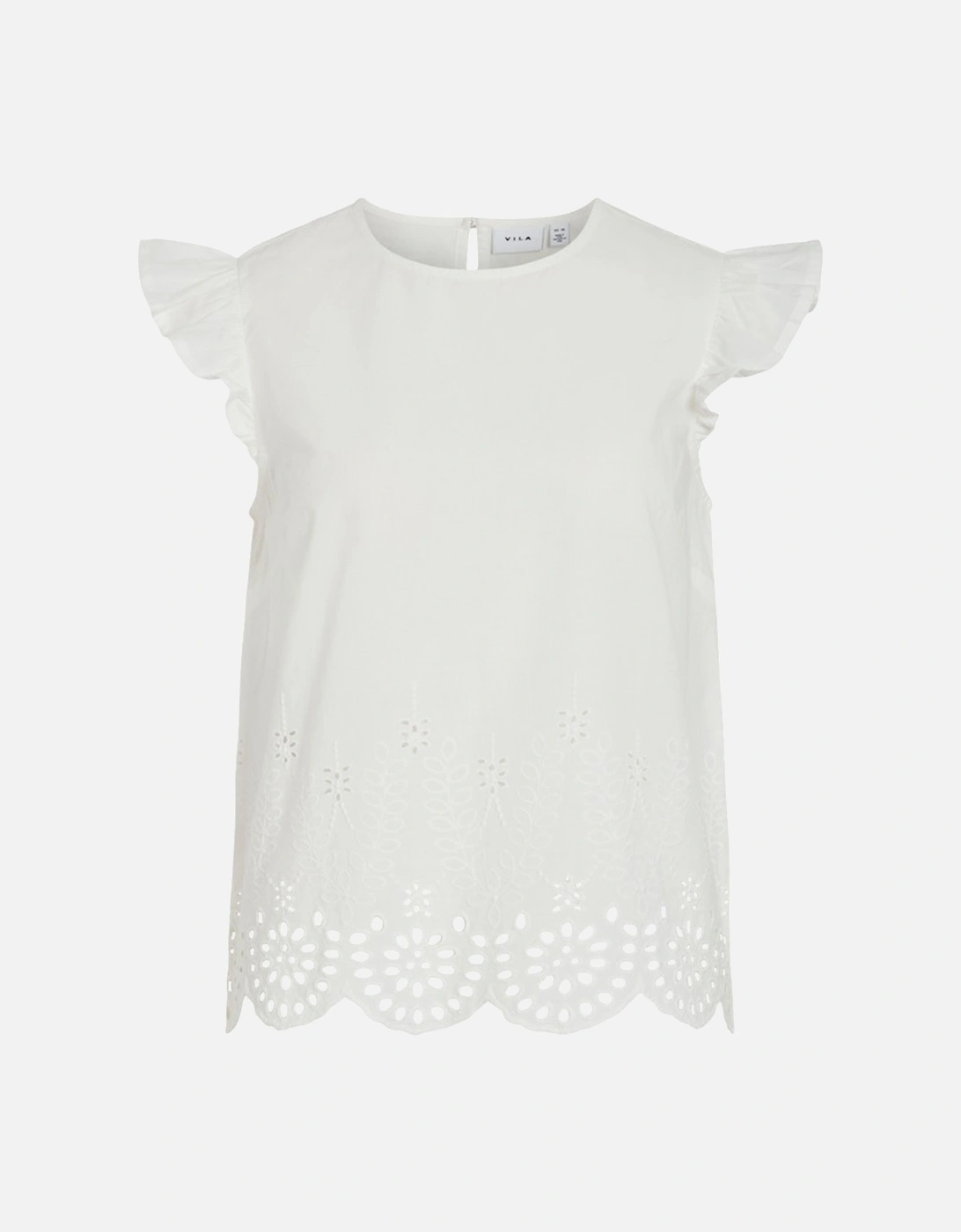Women's Hortensa O-Neck Frill Top Snow White