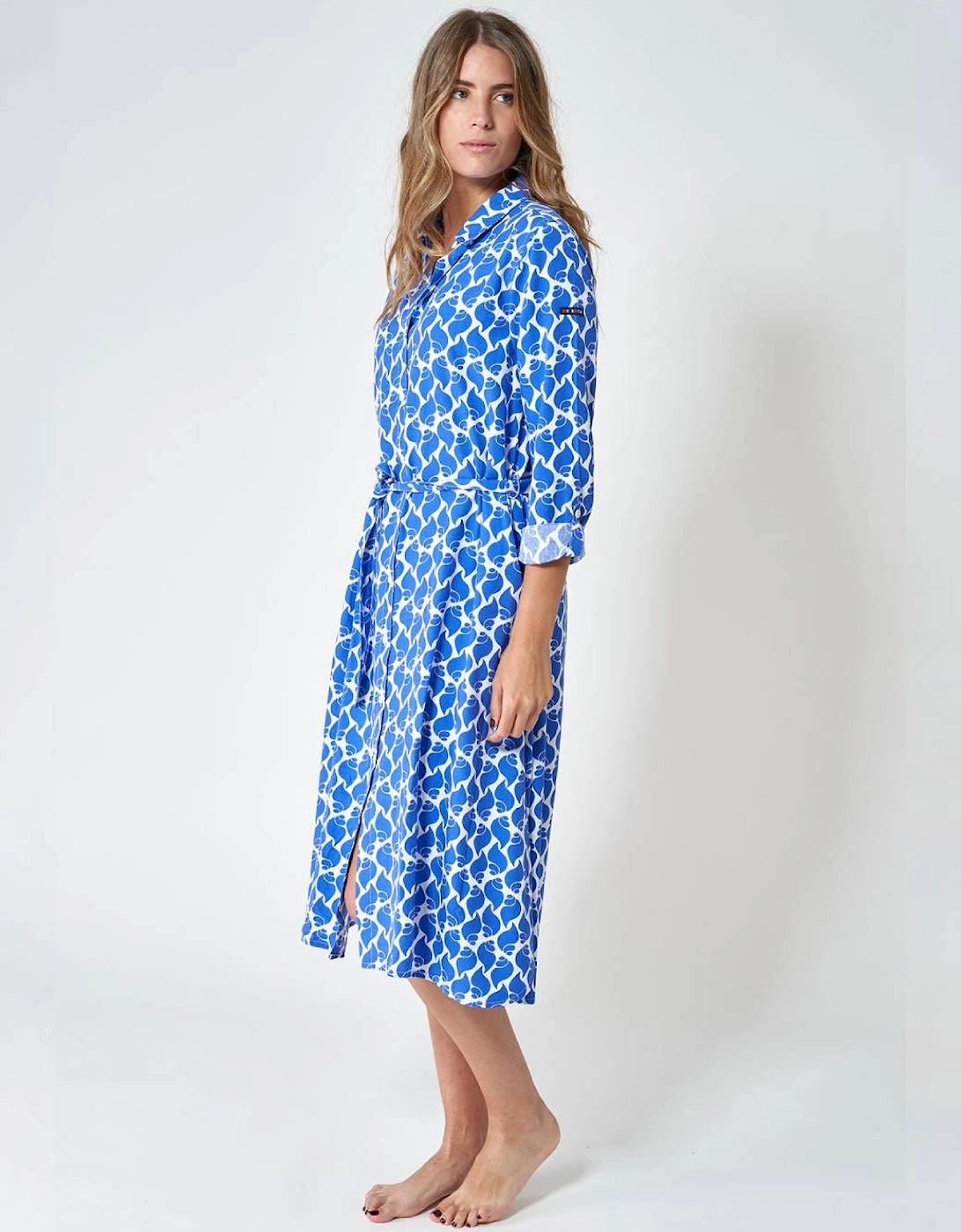 Women's Long Shirt Dress with Belt Shell