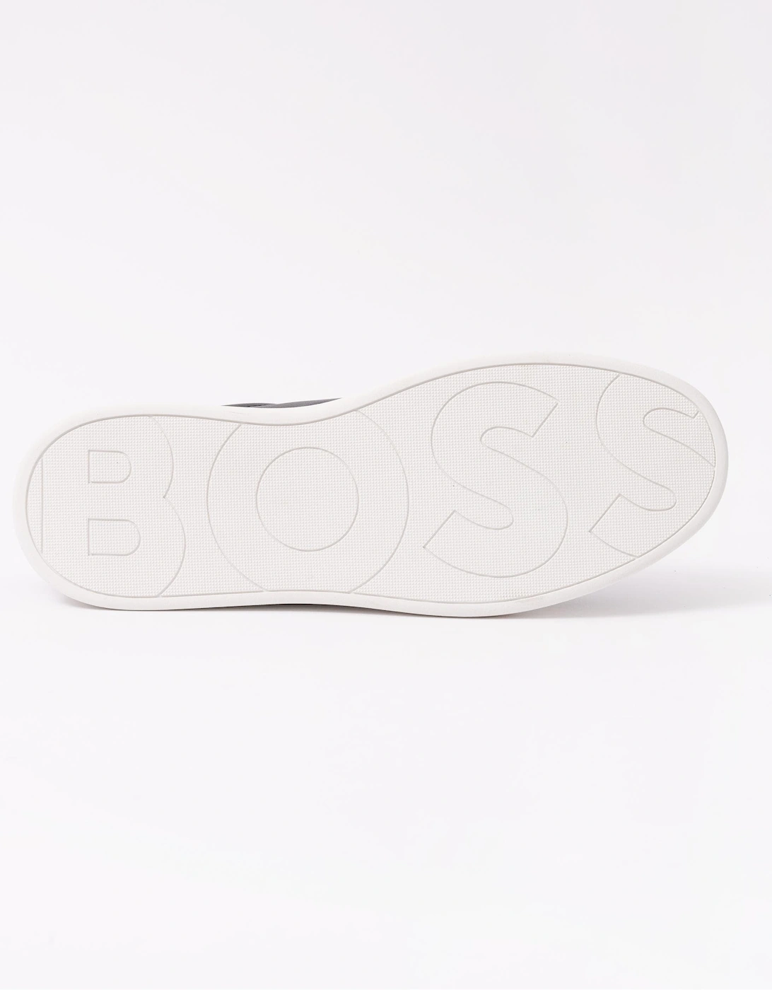 BOSS Orange Clint Tenn Mens Leather Trainers with Signature-Stripe Details