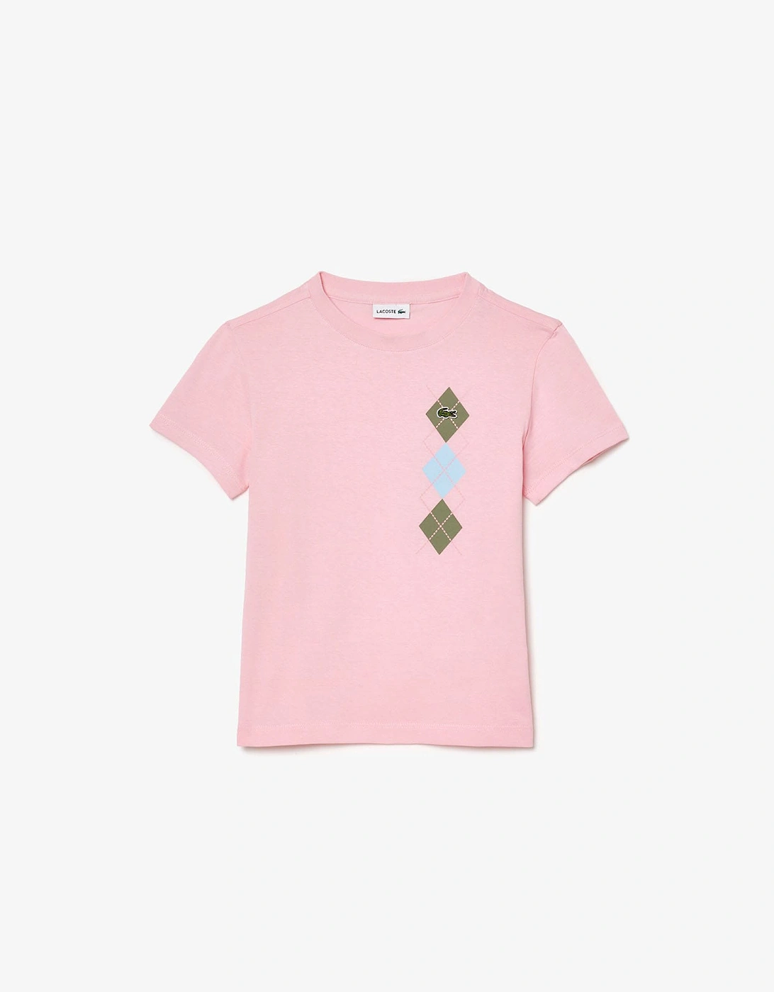 Juniors Argyle Print T-Shirt