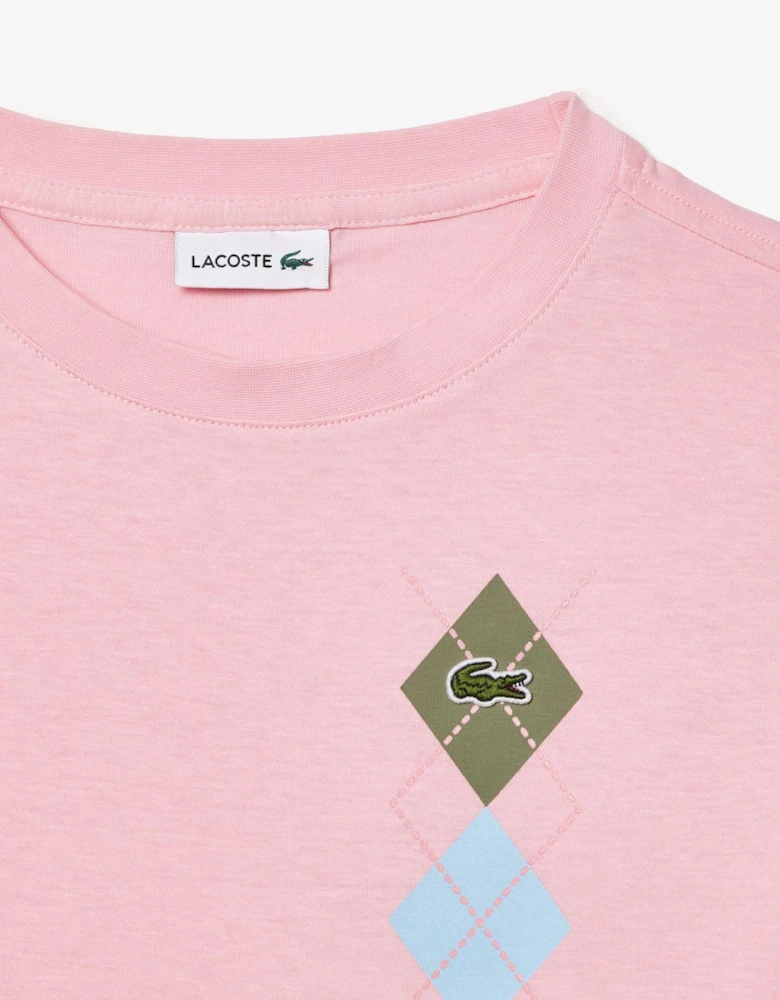 Juniors Argyle Print T-Shirt