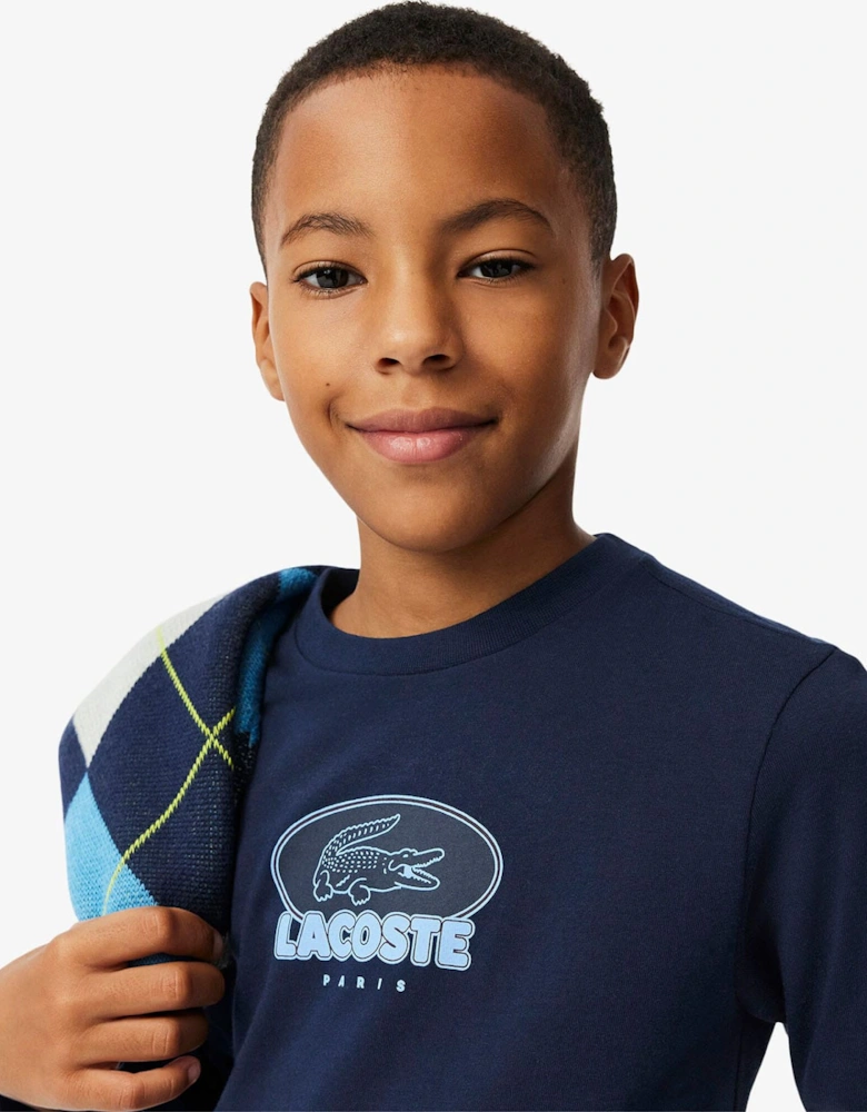 Juniors Heavy Cotton Badge Print T-Shirt