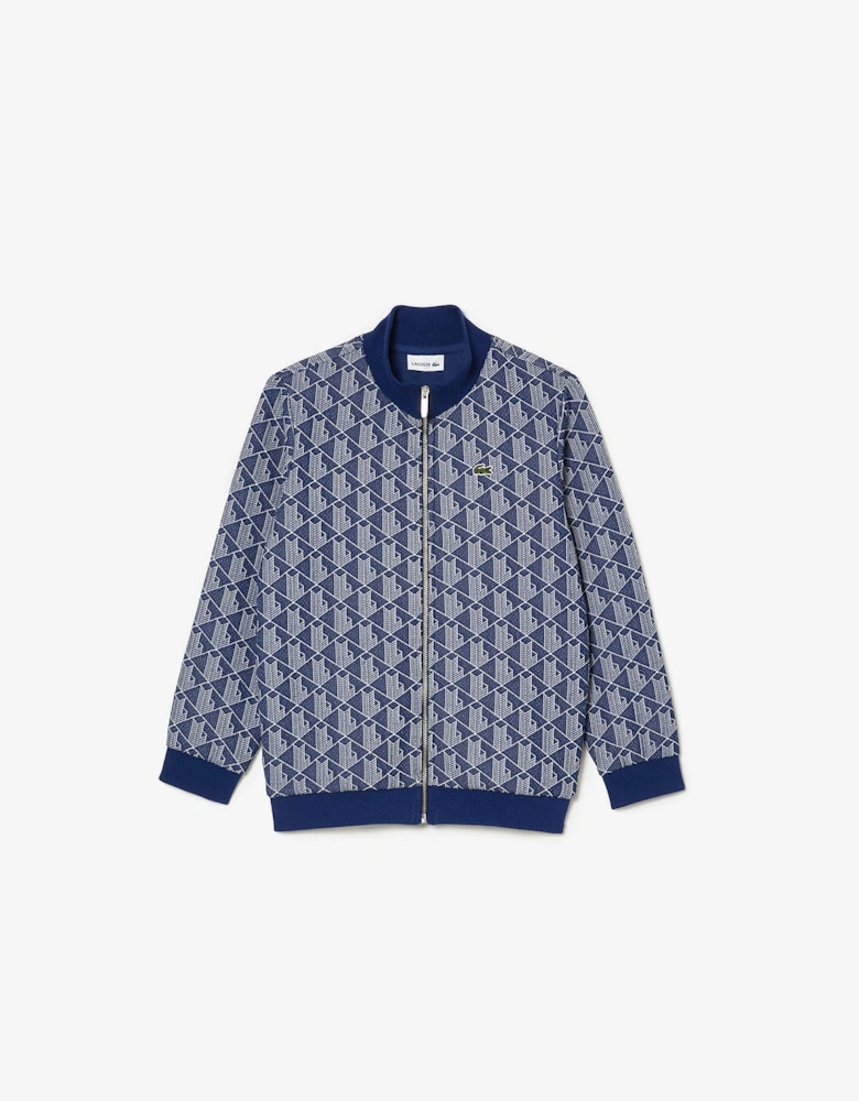 Juniors High Neck Zip-Up Paris Monogram Sweatshirt