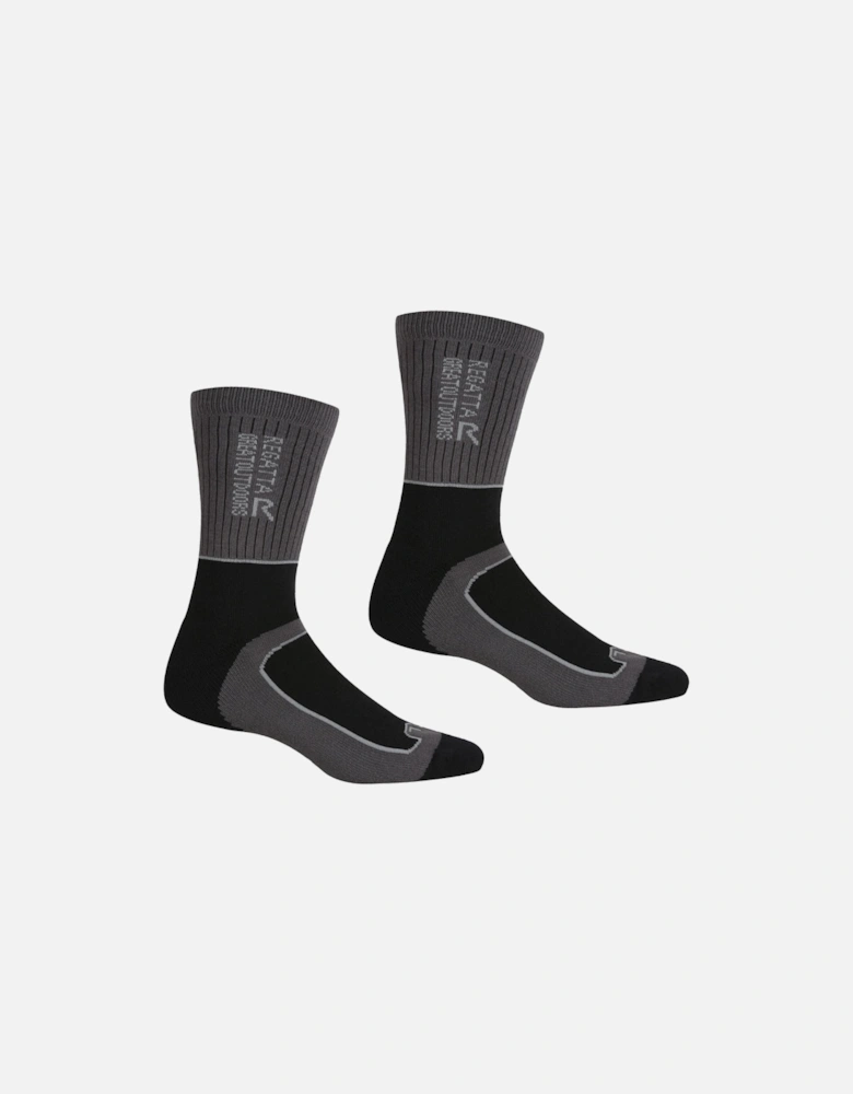 Mens Samaris 3 Season Two Pack Quickdrying Walking Socks - Black