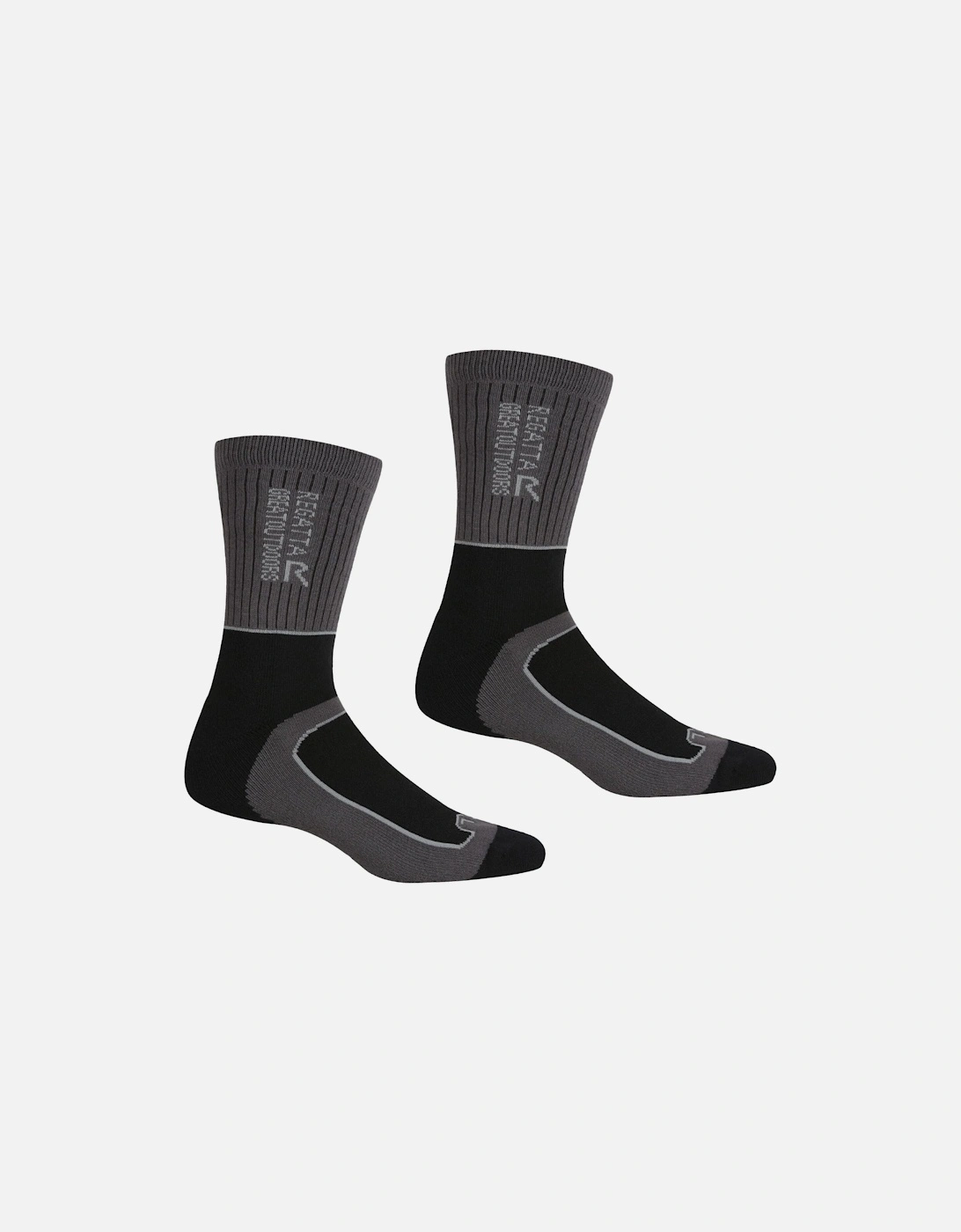 Mens Samaris 3 Season Two Pack Quickdrying Walking Socks - Black, 2 of 1
