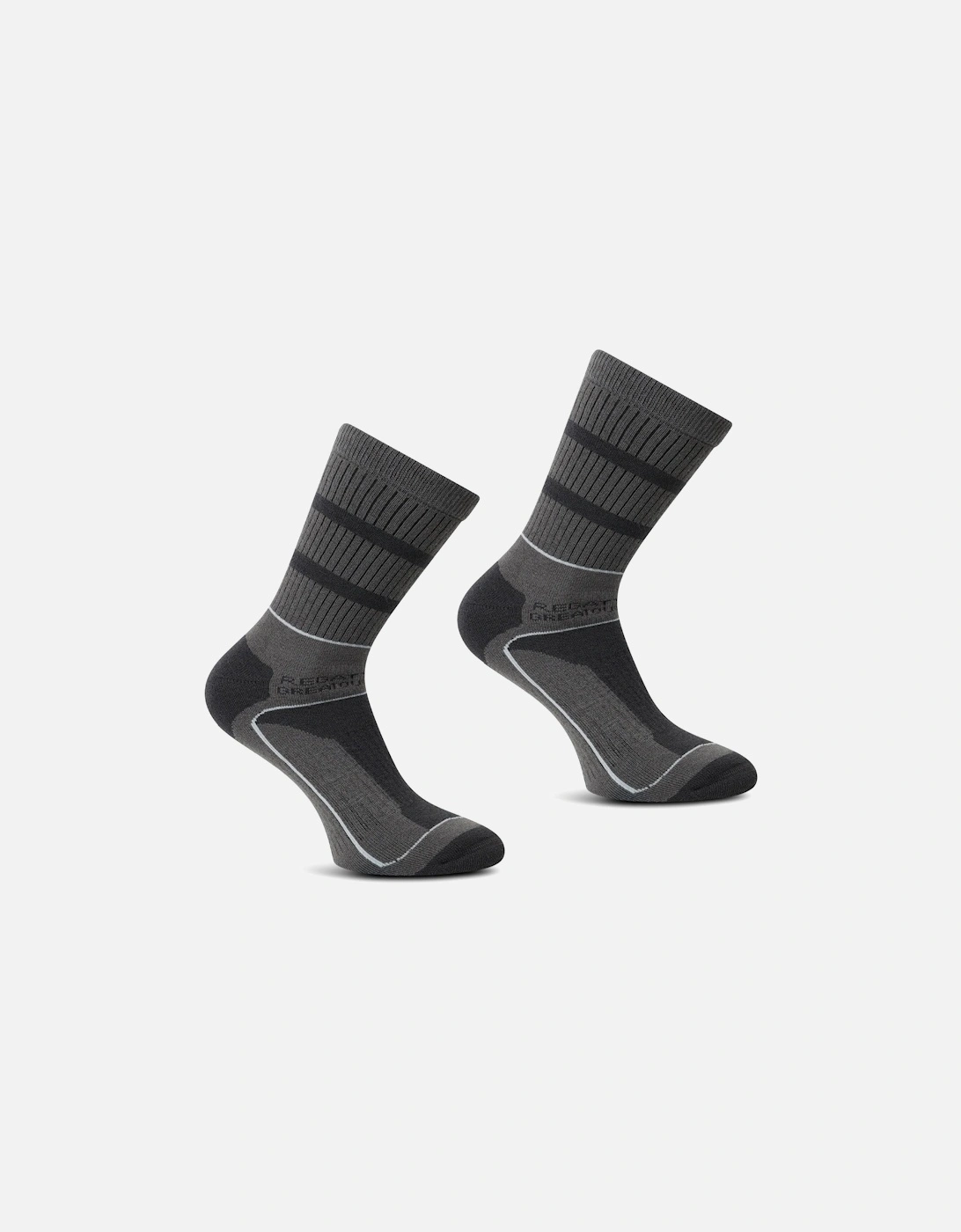 Mens Samaris 3 Season Two Pack Quickdrying Walking Socks - Black, 2 of 1