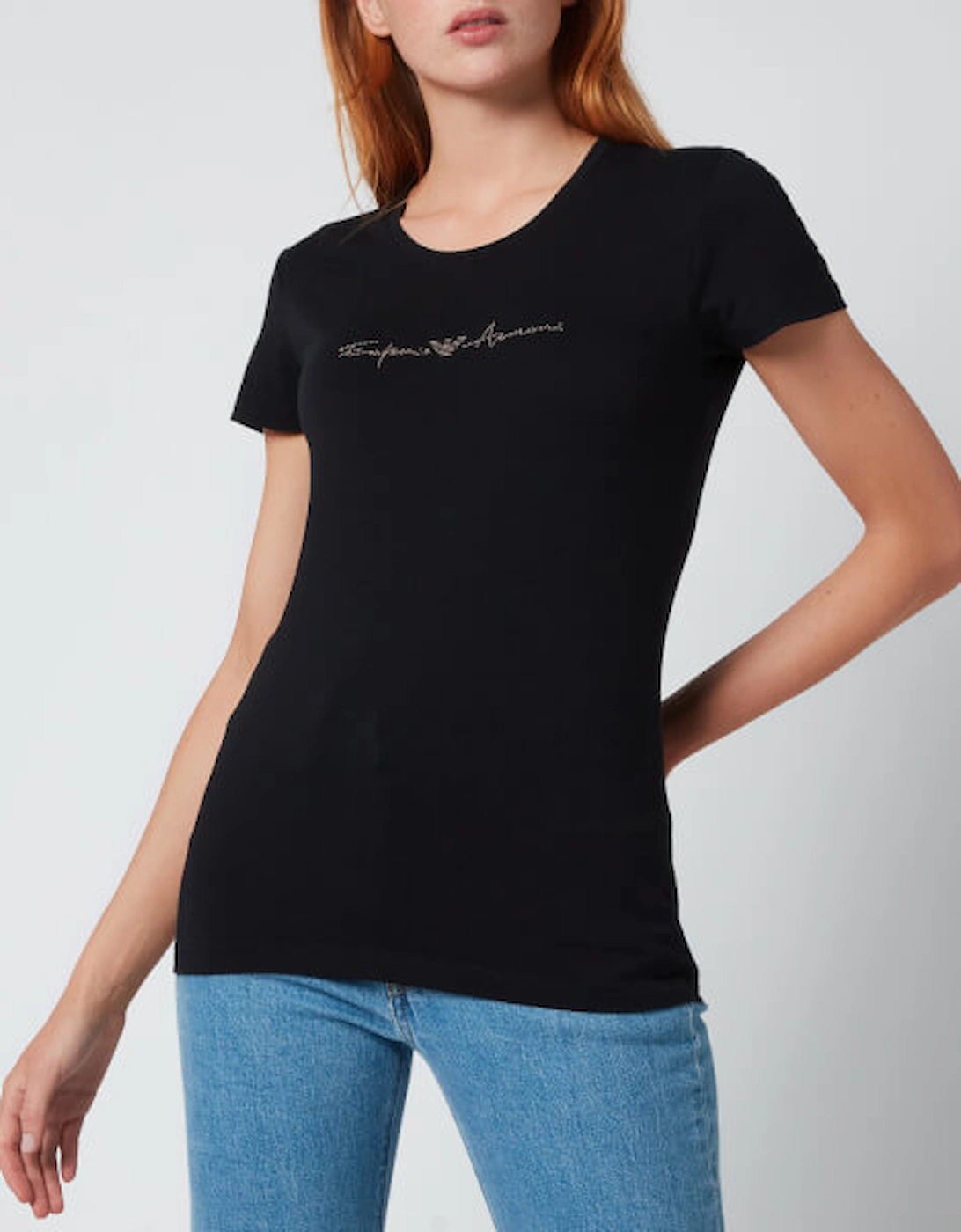 Loungewear Women's Basic Cotton T-Shirt - Black, 2 of 1