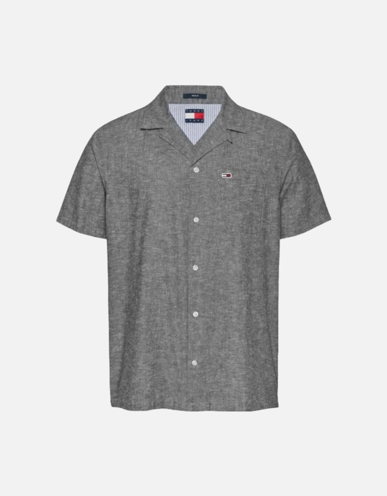 TJM Linen Blend Camp SS Shirt - Dark Night Navy