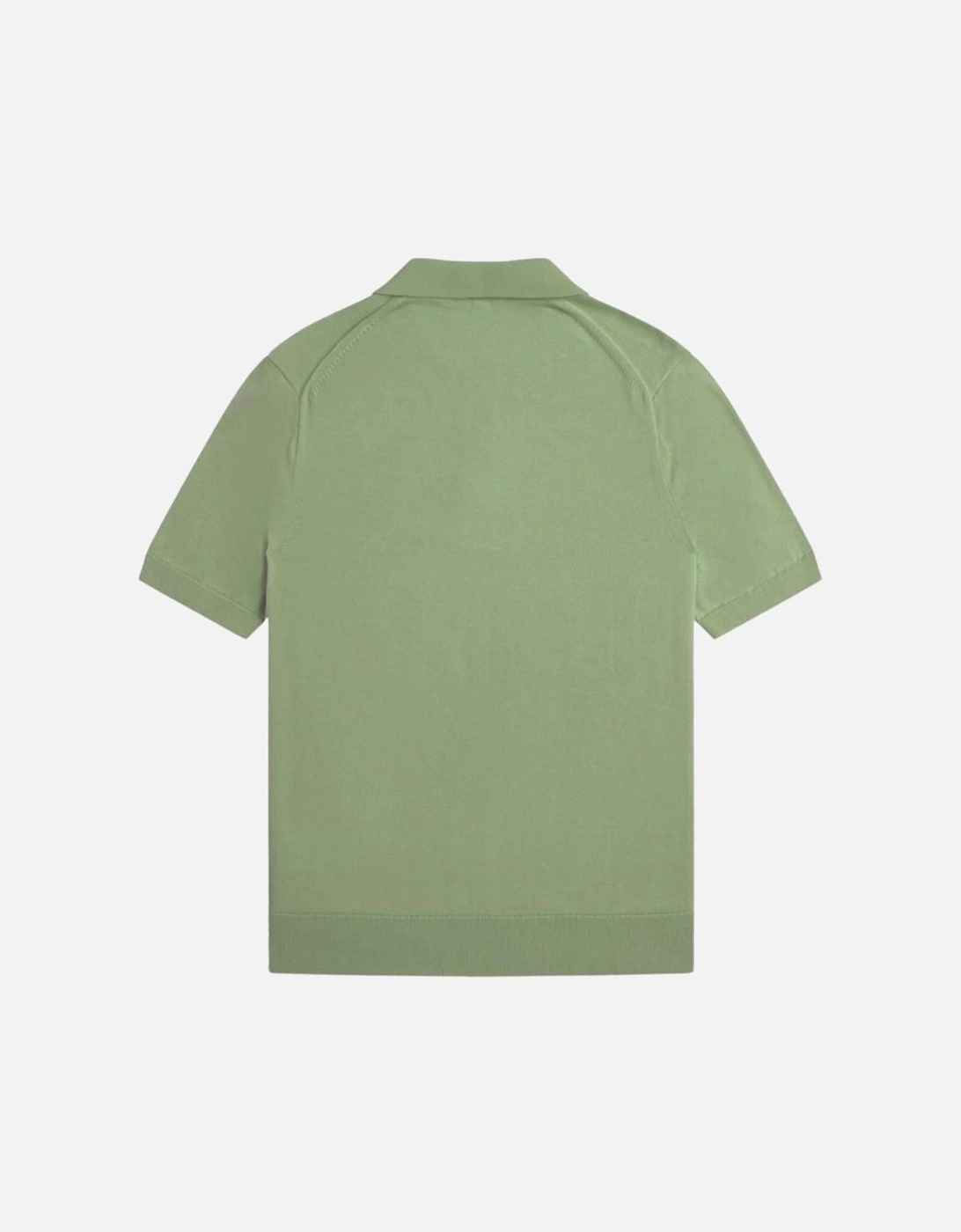 Cotton Knitted Polo Shirt - Olive Mint