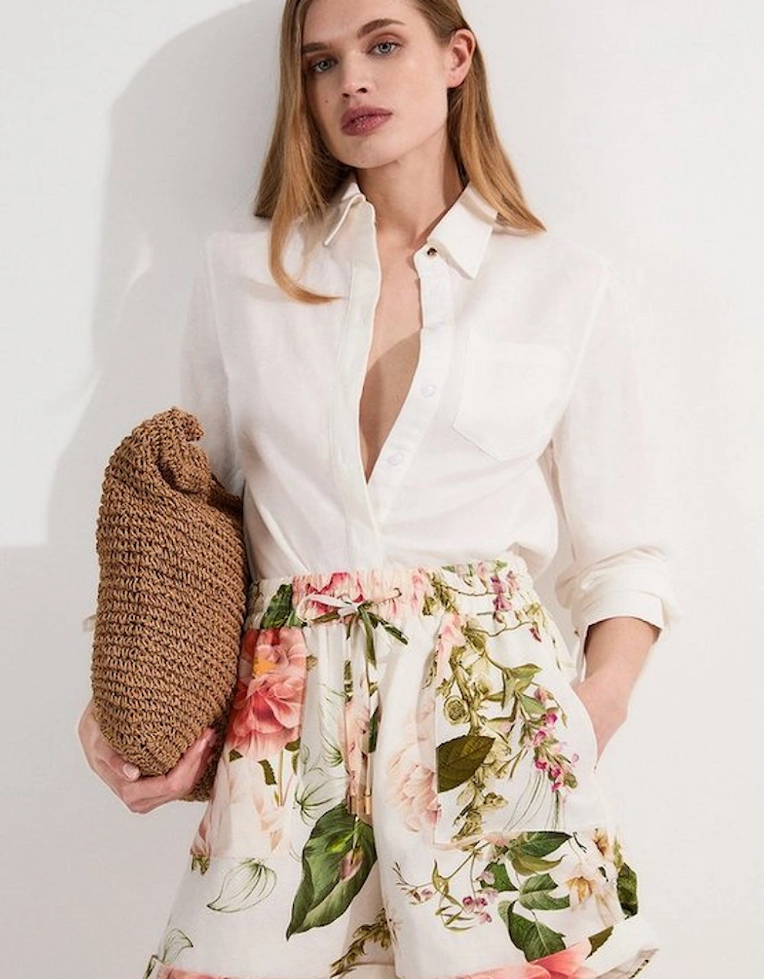 Linen Viscose Floral Woven Short, 5 of 4