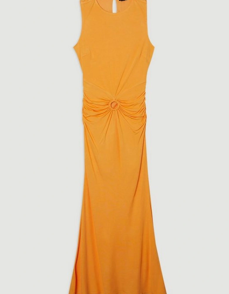 Premium Stretch Crepe Jersey Maxi Dress