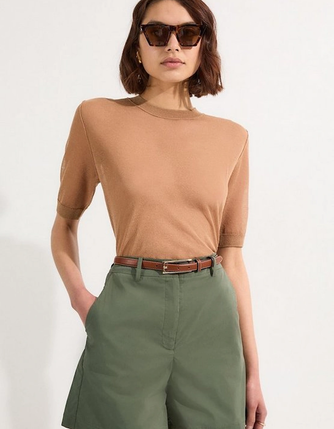 Cotton High Waisted Woven City Short, 4 of 3