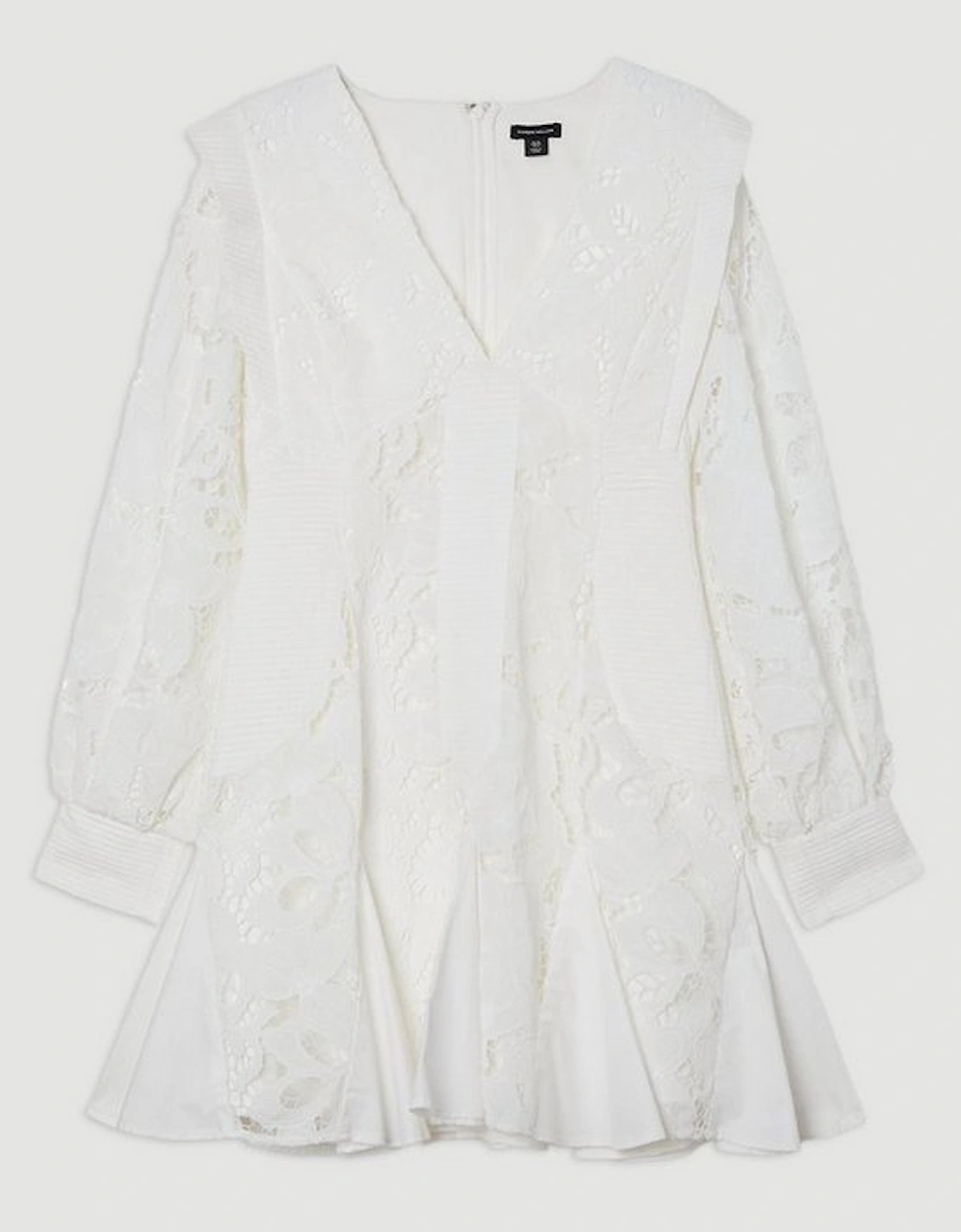 Cutwork Broderie Drama Sleeve Woven Mini Dress