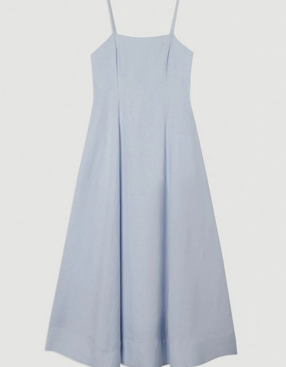 Linen Woven Maxi Prom Dress