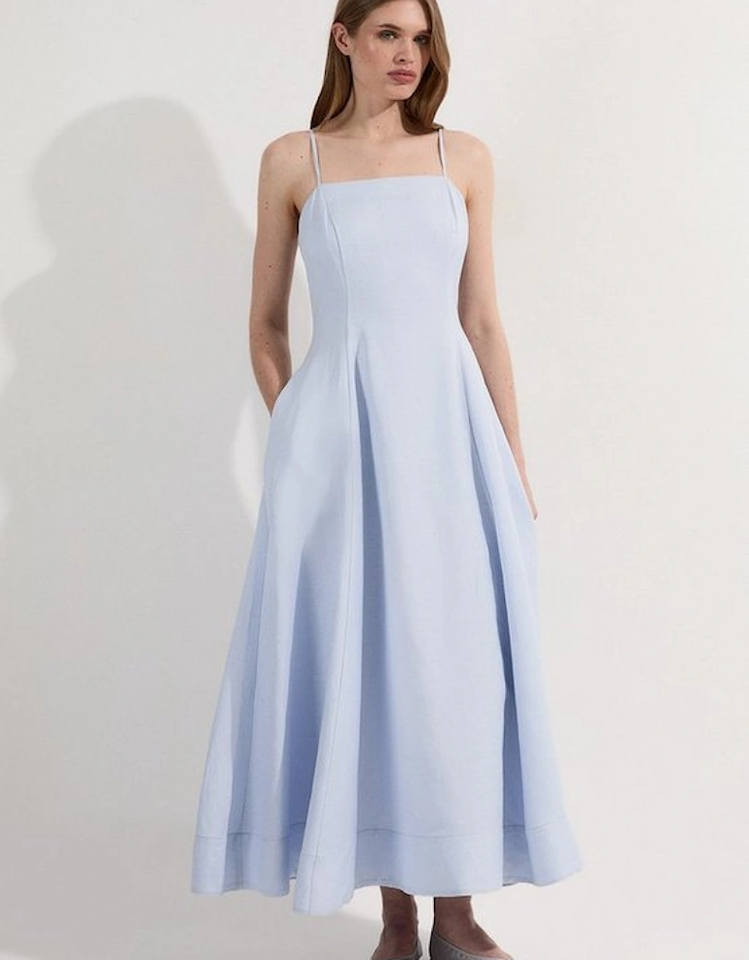 Linen Woven Maxi Prom Dress, 5 of 4