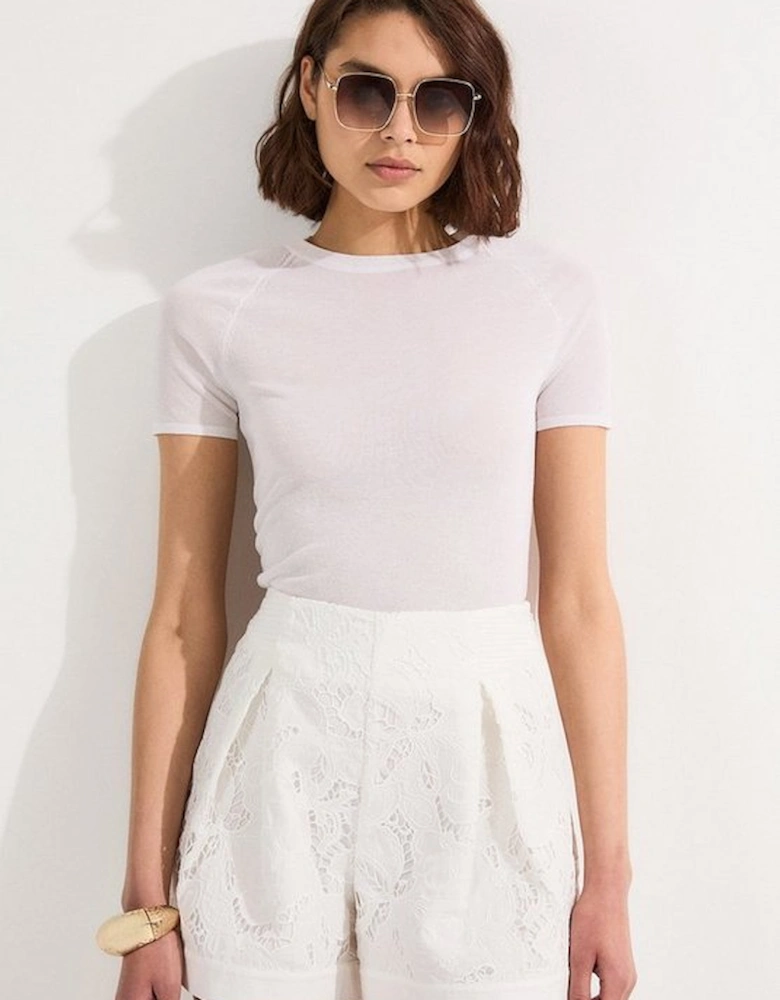 Cutwork Broderie Woven Short