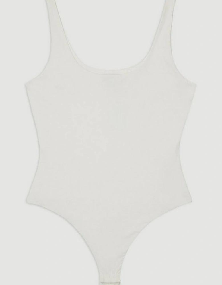 Stretch Cotton Sleeveless Scoop Neck Jersey Bodysuit