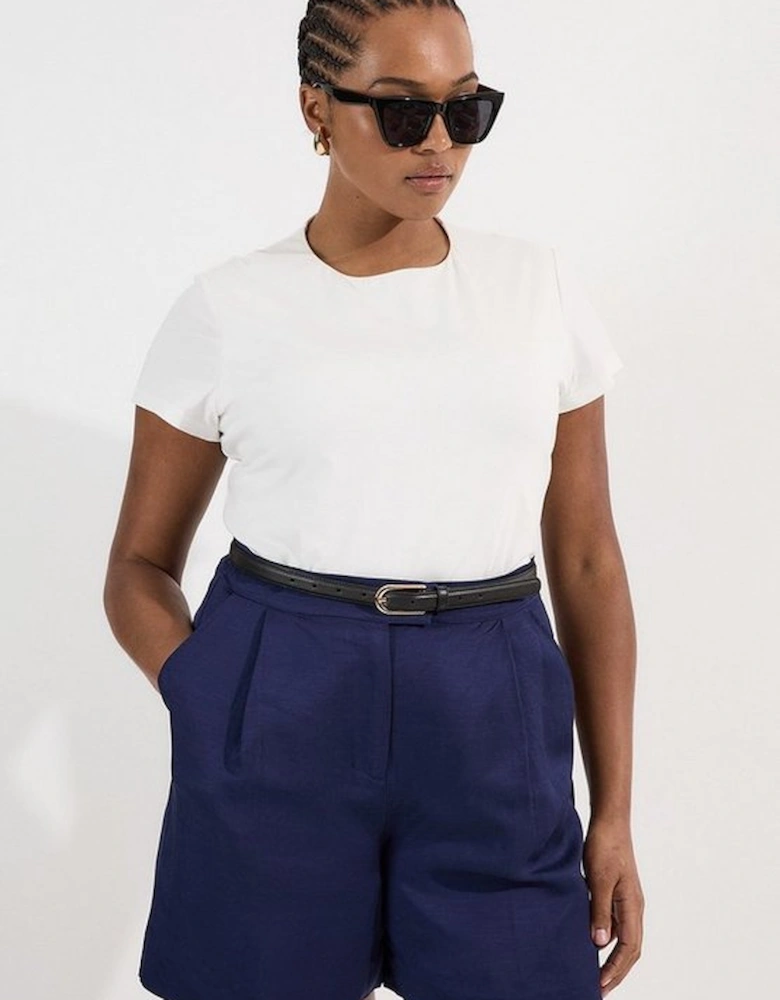 Plus Size Stretch Cotton Short Sleeve Jersey Tshirt