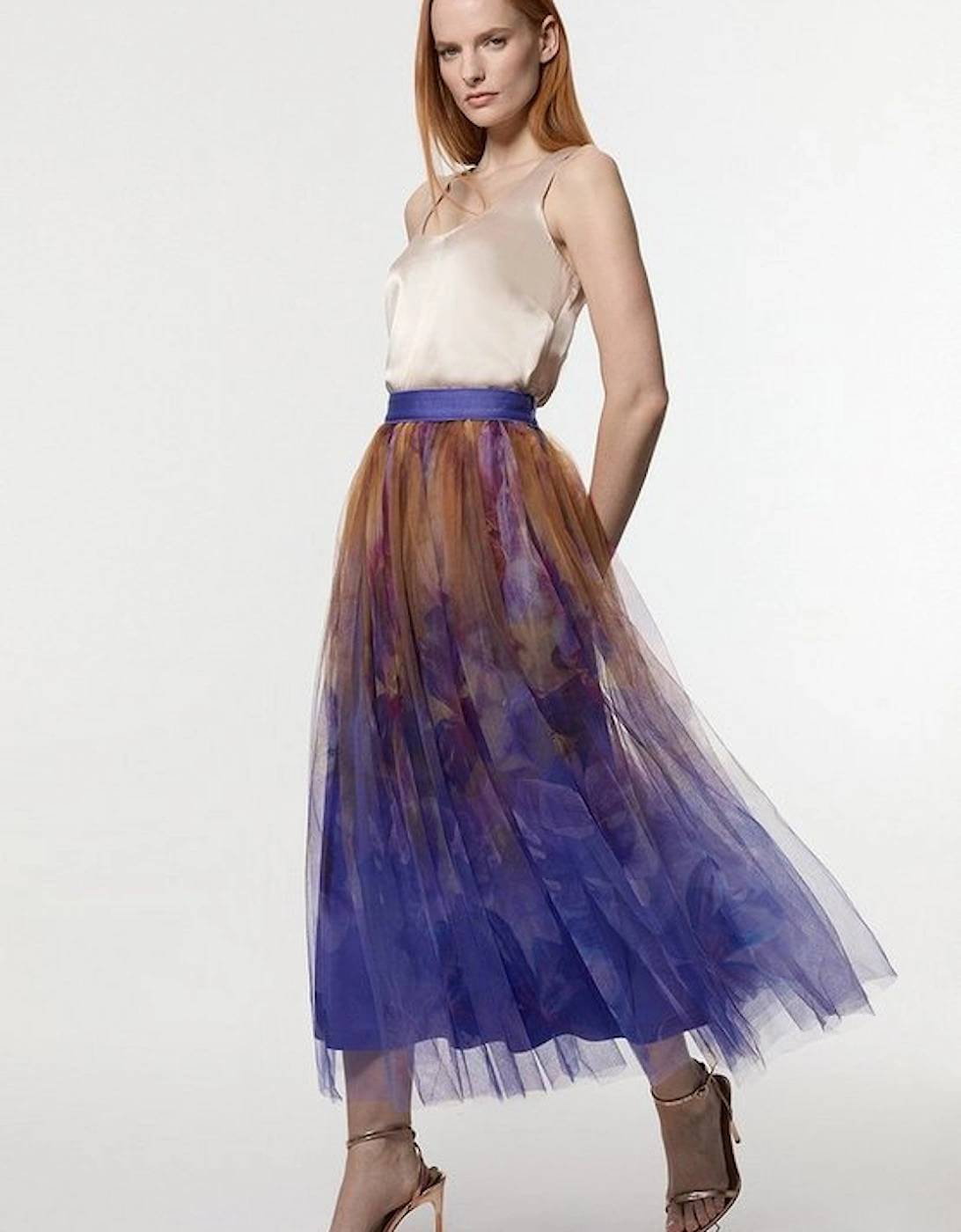 Floral Tulle Woven Maxi Skirt, 5 of 4