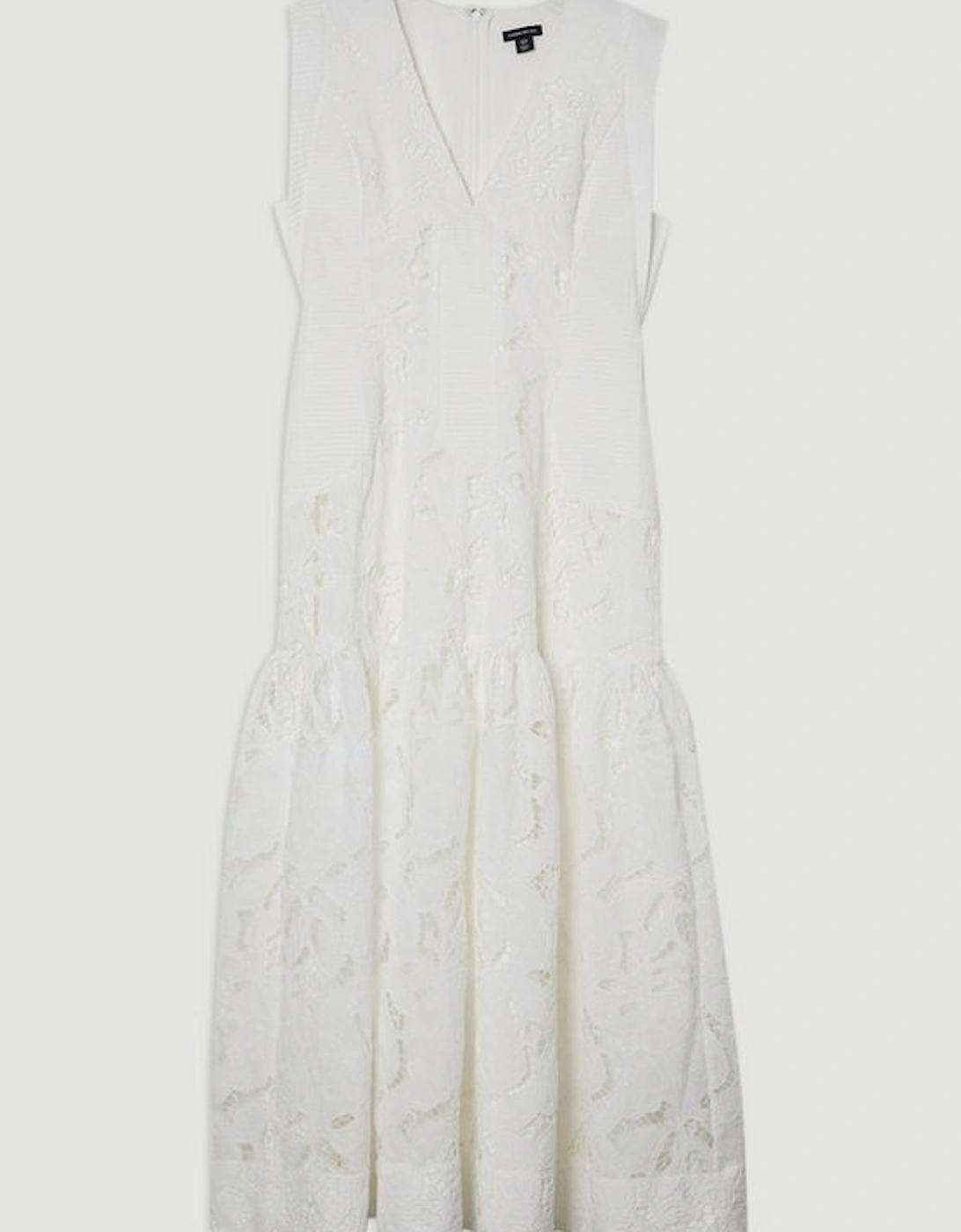 Cutwork Broderie Tiered Woven Maxi Dress