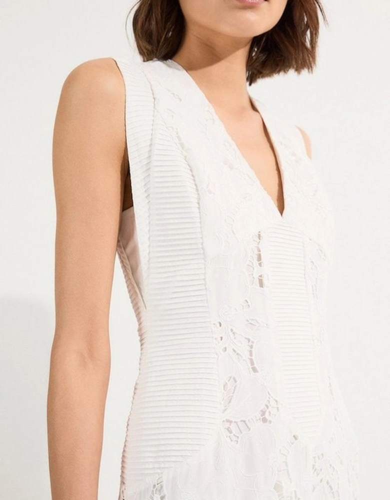 Cutwork Broderie Tiered Woven Maxi Dress