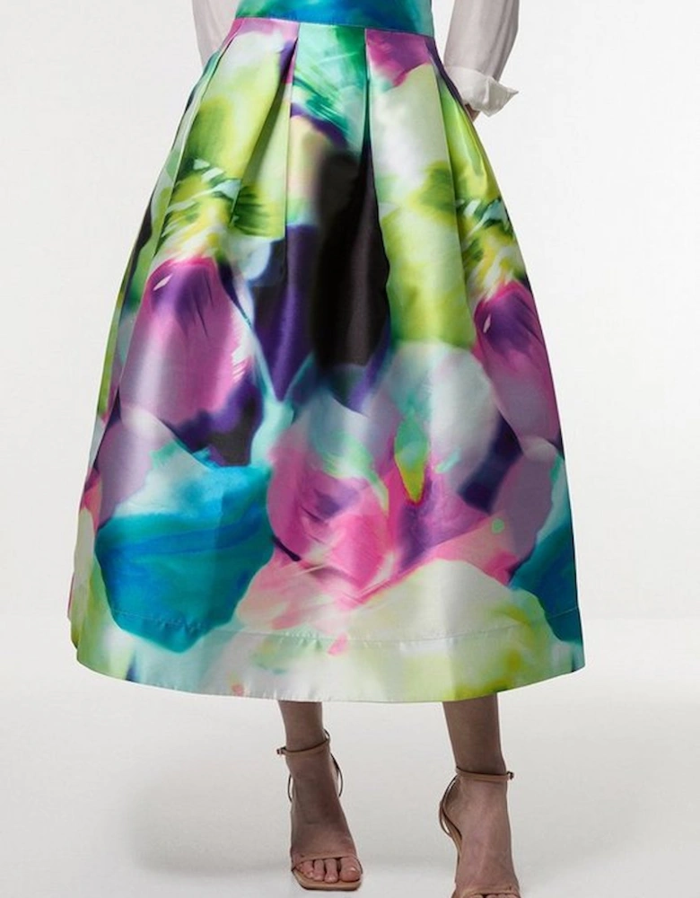 Floral Twill Woven Prom Skirt
