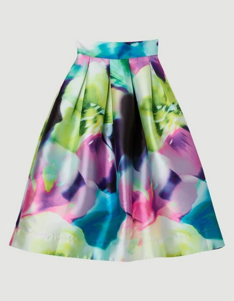 Floral Twill Woven Prom Skirt