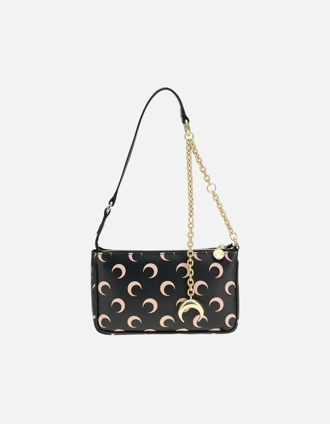 Moon Pattern Shoulder Bag with Adjustable Chain Women - Black, 5 of 4