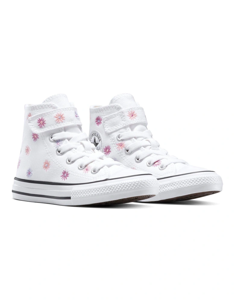 Kids Hi Trainers - White - White/Chaos Fuchsia/Jellyfish