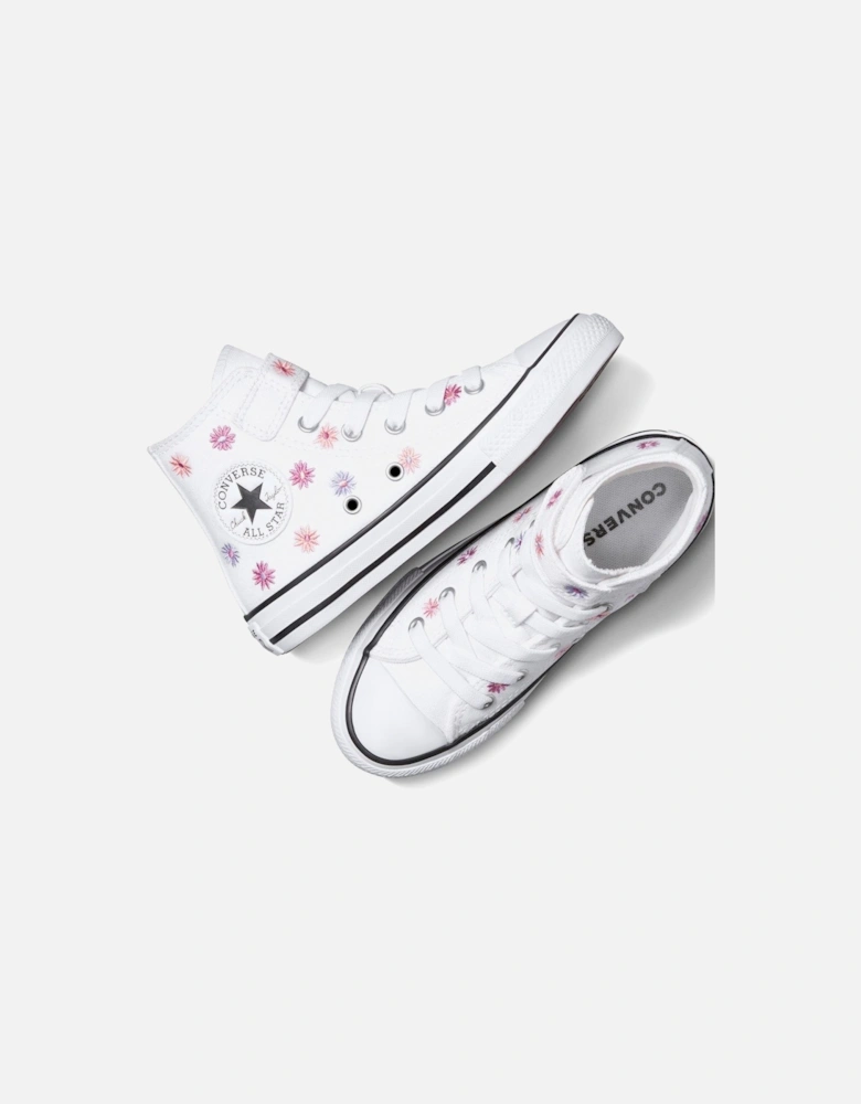 Kids Hi Trainers - White - White/Chaos Fuchsia/Jellyfish